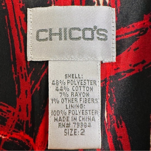 Chico's Black Floral Kimono Blazer Jacket Boho - Picture 10 of 10